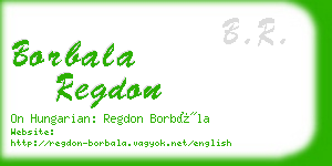 borbala regdon business card